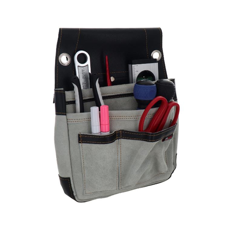 DBLTACT 革製釘袋 2段 DTL-01T 工具差し 大工 電工 電気工事 グレー