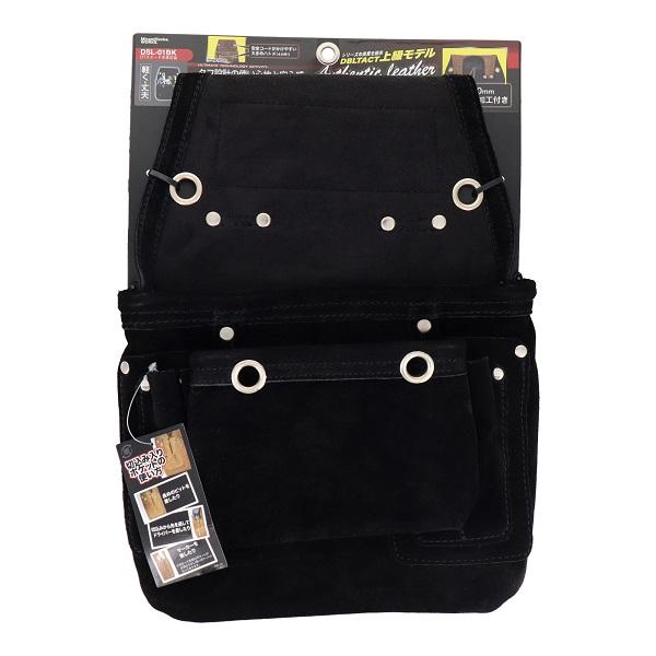 DBLTACT 腰袋 釘袋 かっこいい 本革スエード 工具差し DSL-01-BK 工具