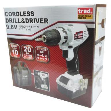 trad 充電式ドリル＆ドライバー 9.6V TDD-96 電動ドライバー 容量1.3Ah