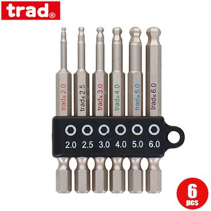trad ボールポイントビット 6本セット 2mm〜6mm ドリルビット TBB-675