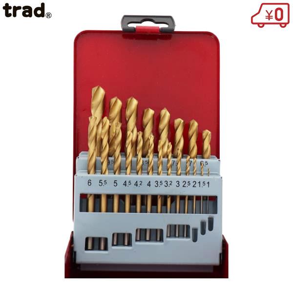 trad ドリルビット 鉄工用 チタンドリルビットセット 丸軸 21本 径1mm