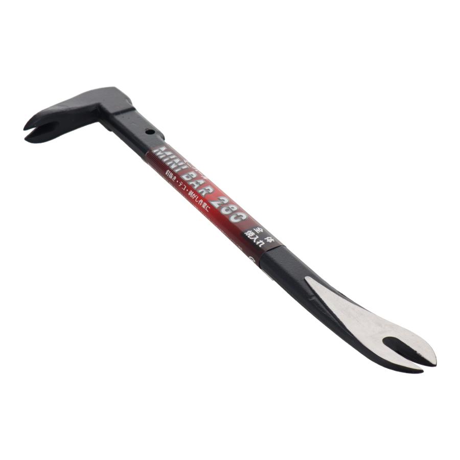 H＆H バール ミニバール 280mm 釘抜き 平バール 片手 鉄梃 かなてこ