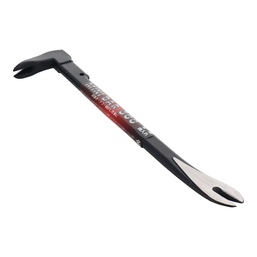 H＆H バール ミニバール 300mm 釘抜き 平バール 片手 鉄梃 かなてこ