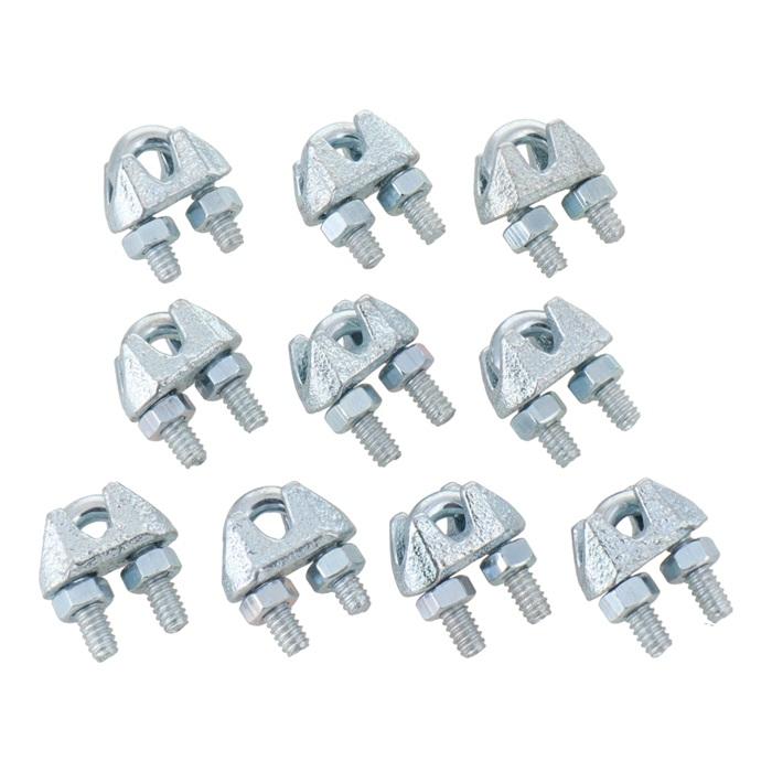 ワイヤークリップ 3mm 10個入り ワイヤーロープ 固定金具 ワイヤクリップ ロープクリップ Uボルトクリップ ビニールハウス部材 : S ...