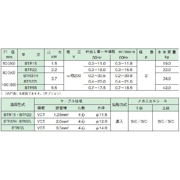 新明和工業 水中ポンプ 200V 土木工事用 排水ポンプ BTR37L 3.7KW