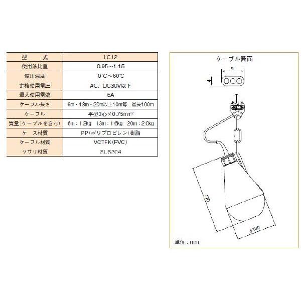 新明和工業 液面制御スイッチ レベルレギュレータLC12 ケーブル30m