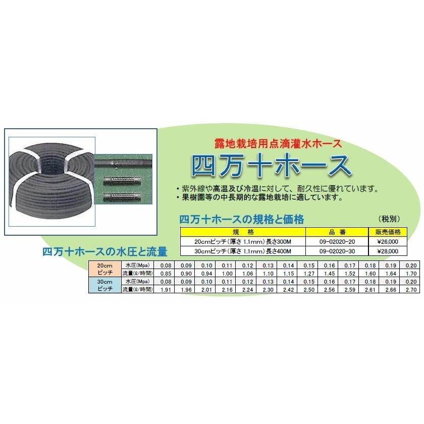 圧力補正付き点滴Nホース【ホースの長さ300m】 アグリベース 灌水 点滴ホース 四万十ホース 20cmピッチ/長さ300m 灌水