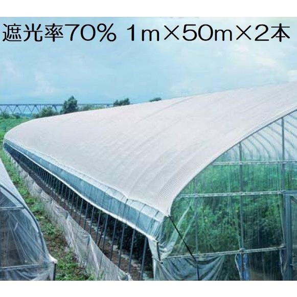 遮光ネット 白 1m×50m×2本セット 100m 遮光率70% 日よけネット 日除け