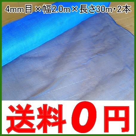 法人様限定】防風ネット(青) 網目4mm×2.0m×30m 2本セット 60m 風