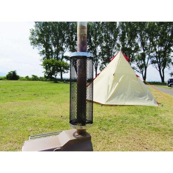 鈴文 煙突ガード 450mm ラス網 煙突カバー 薪ストーブ 火傷防止 テント