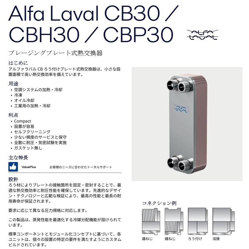 アルファラバル 熱交換器 ブレージングプレート式 CB30-34H (E26/E26