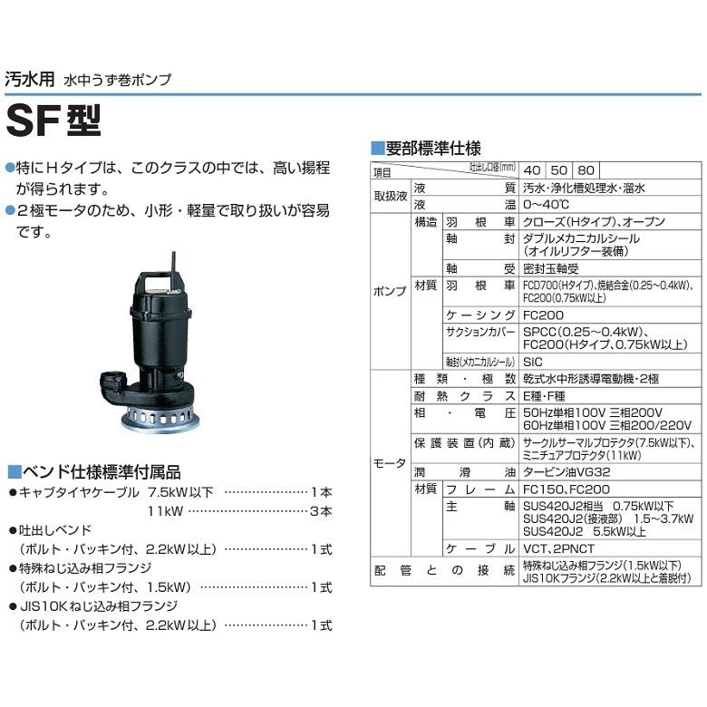 ツルミポンプ 鶴見製作所 自動型 水中ポンプ 鋳物製 高揚程 排水ポンプ