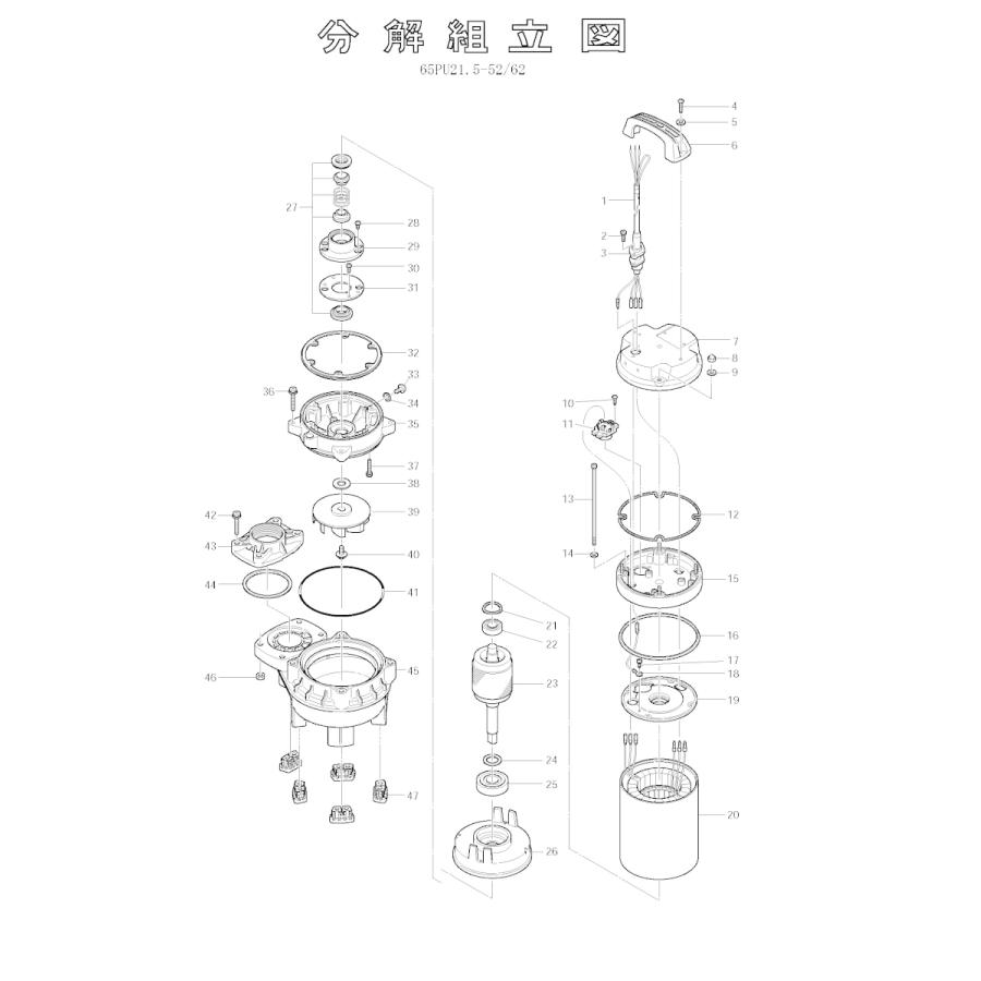 ツルミポンプ PU型水中ポンプ用 65PU21.5用 65PUA21.5用 65PUW21.5用