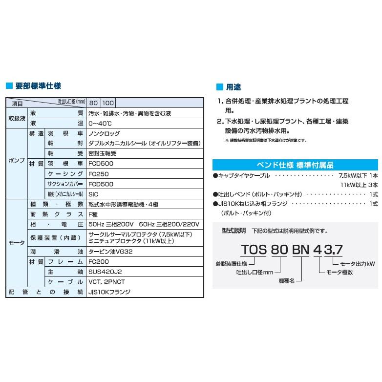 ツルミポンプ 水中ポンプ 200V ノンクロッグスマッシュポンプ ツルミポンプ 水中ポンプ 200V ノンクロッグスマッシュポンプ