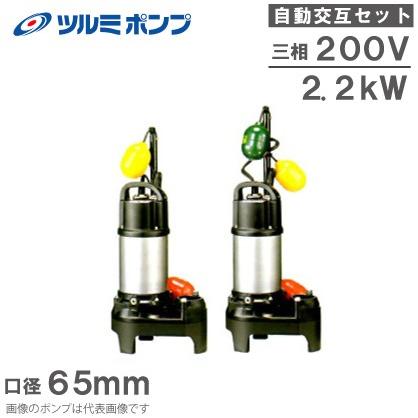 ツルミポンプ 浄化槽用 水中ポンプ 65PUA22.2/65PUW22.2 2台セット 