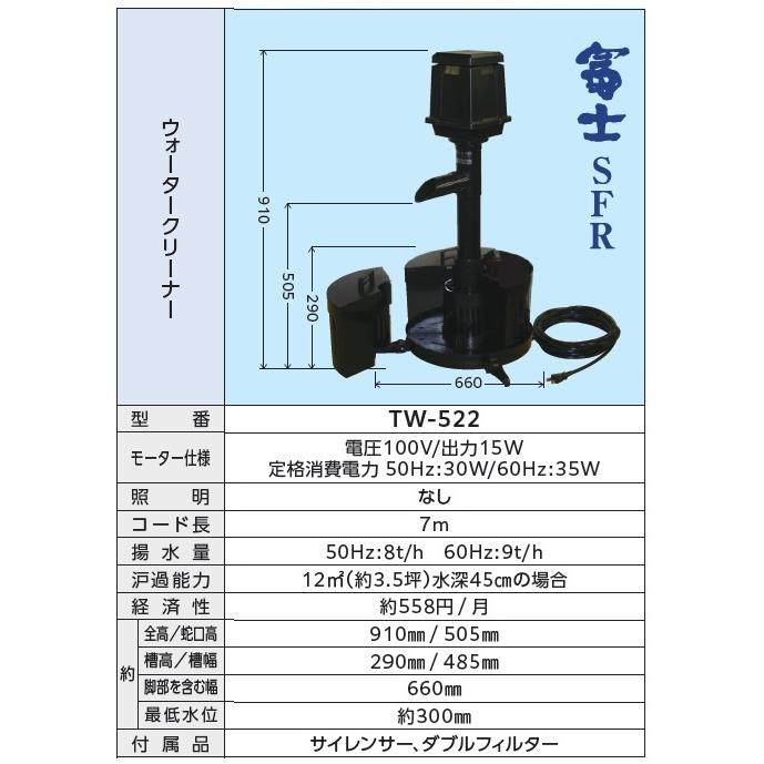 タカラ工業 タカラ 池用 循環ポンプ ろ過装置 富士SFR TW-522