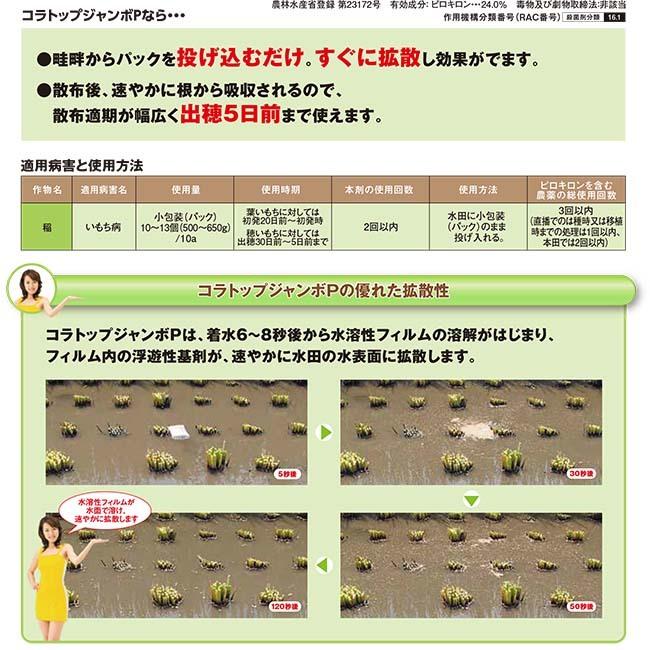 殺菌剤 稲用 コラトップジャンボP 500g 水稲 いもち病 対策 防除 農薬 