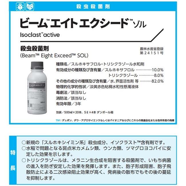 早い者勝ち訳あり！ 殺虫殺菌剤 ビームエイトエクシードゾル 5L 水稲用 カメムシ ウンカ ツマグロヨコバイ 対策 防除 薬剤 農薬 ダウケミカル 【BC7363986015】(26673円)
