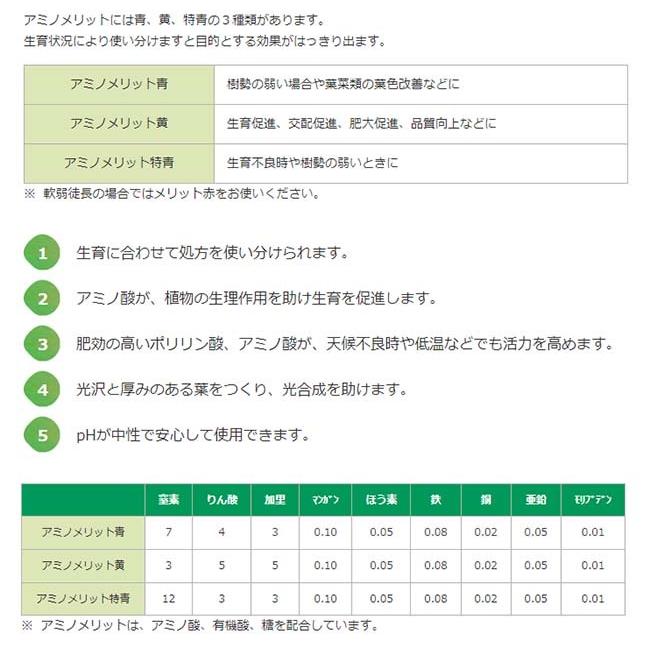 肥料 アミノメリット 青 6kg アミノ酸入り 液肥 液体肥料 野菜 果物