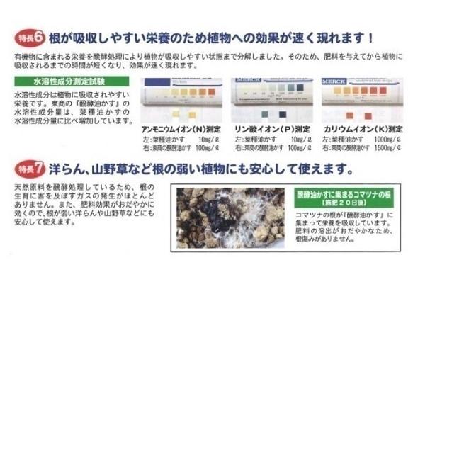 東商 醗酵油かす 中粒 10kg 肥料 油粕 油かす 有機肥料 追肥 花壇 花 花木 鉢 プランター 菜園 ガーデニング 盆栽 山野草 庭木 果樹 洋蘭 花肥 礼肥 寒肥｜ssnet｜07