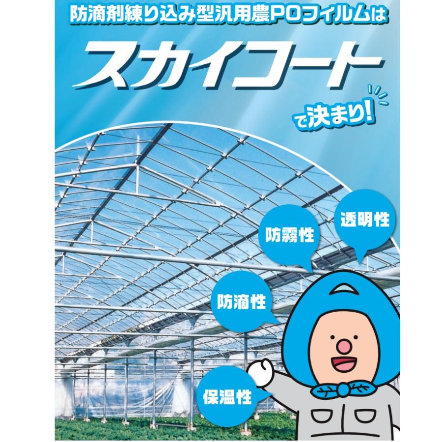 ハウスビニール 農POフィルム 0.1mm×1.85m×5m〜50m ビニールハウス