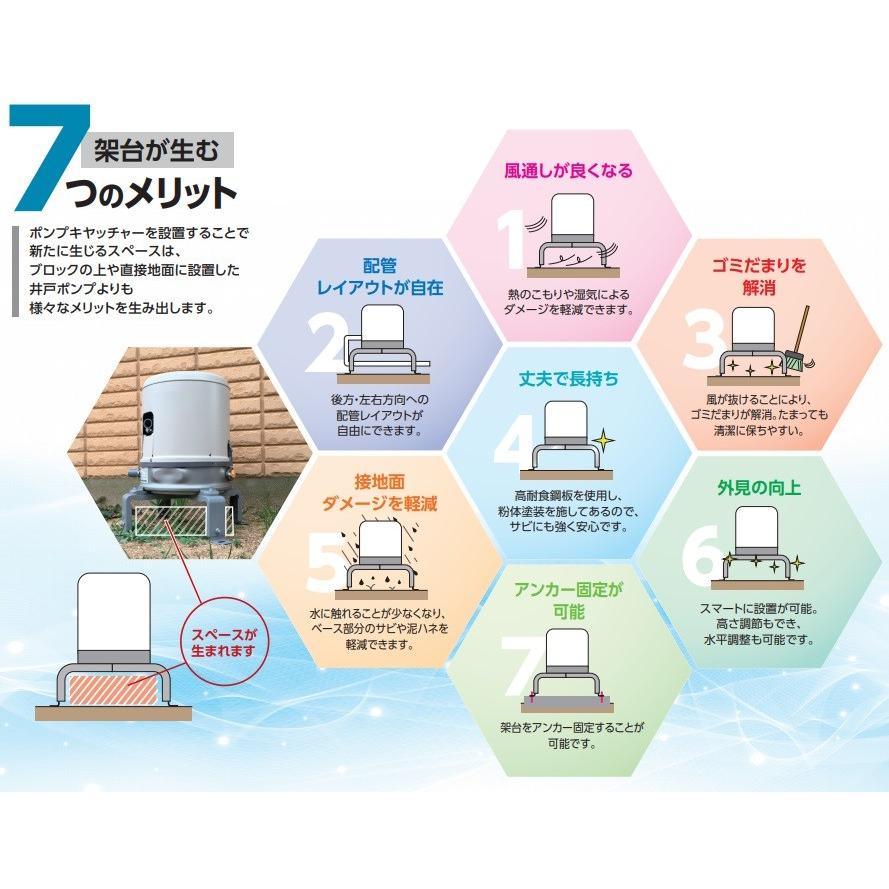 日晴金属 井戸ポンプ用設置台 架台 ポンプキャッチャー WP-NX-S 家庭用給水ポンプ 浅井戸ポンプ_3