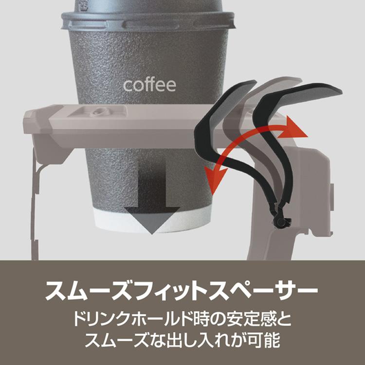 YAC 車用 ドリンクホルダー RUGGED ドリンク BK 簡単装着 エアコン吹