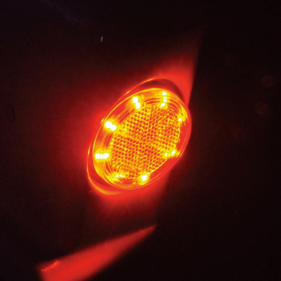 YAC トラック LED レフランプ 丸 2個入 24V レッド サイドマーカー