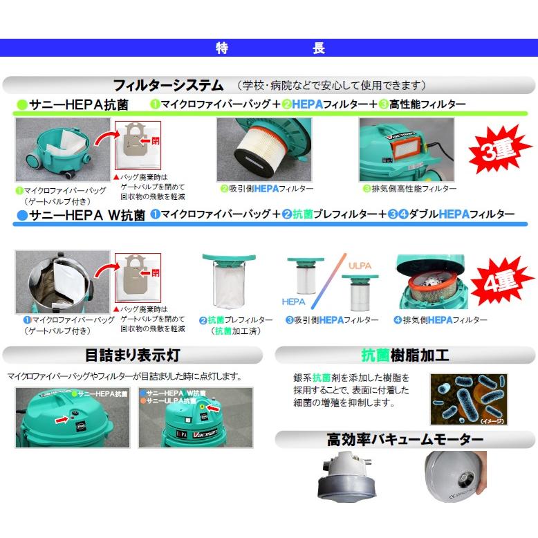 蔵王産業 真空掃除機 HEPAフィルター搭載 業務用掃除機 バックマン
