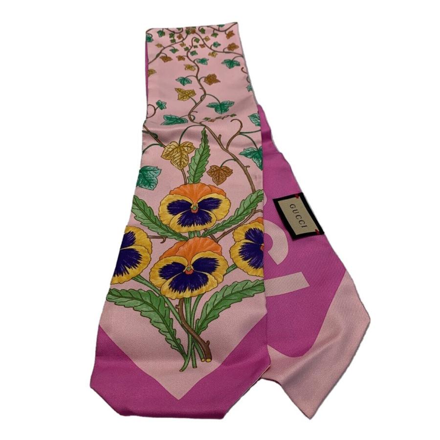 GUCCI◇スカーフ/シルク/PNK/花柄/レディース/756912 : セカンド