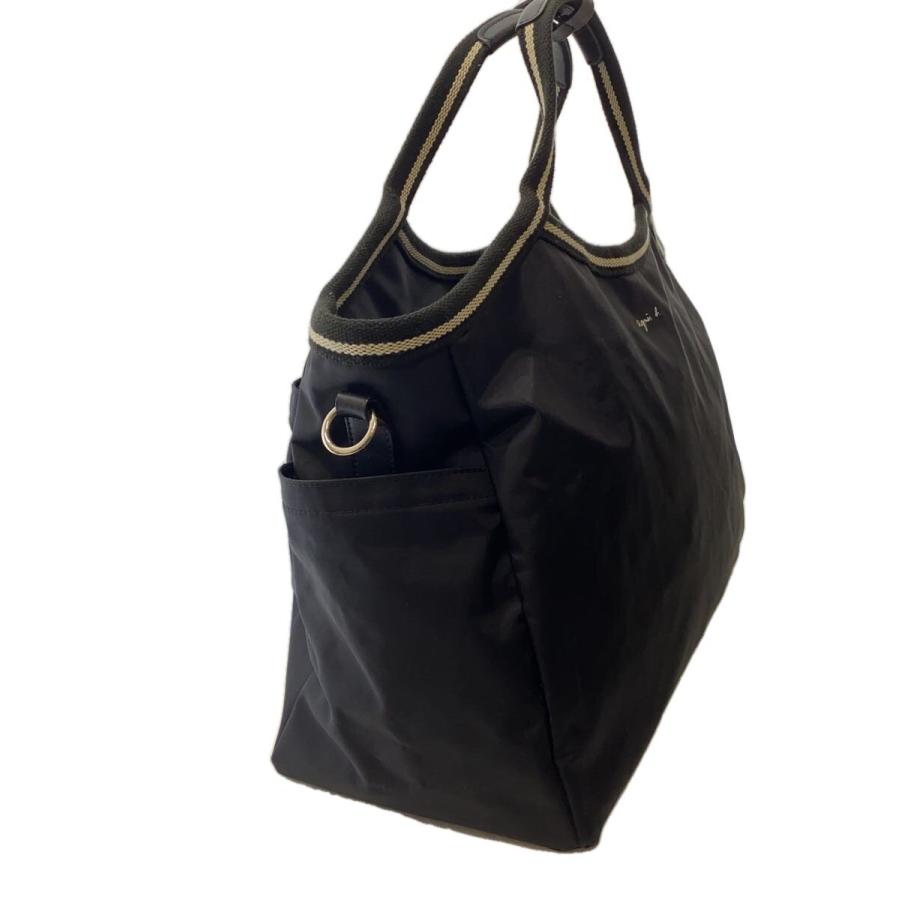 極美品 agnes b. VOYAGE 2way ナイロン トートバッグ 黒 agnes b.◇2way/トートバッグ/ナイロン/BLK/無地 : セカンドストリート