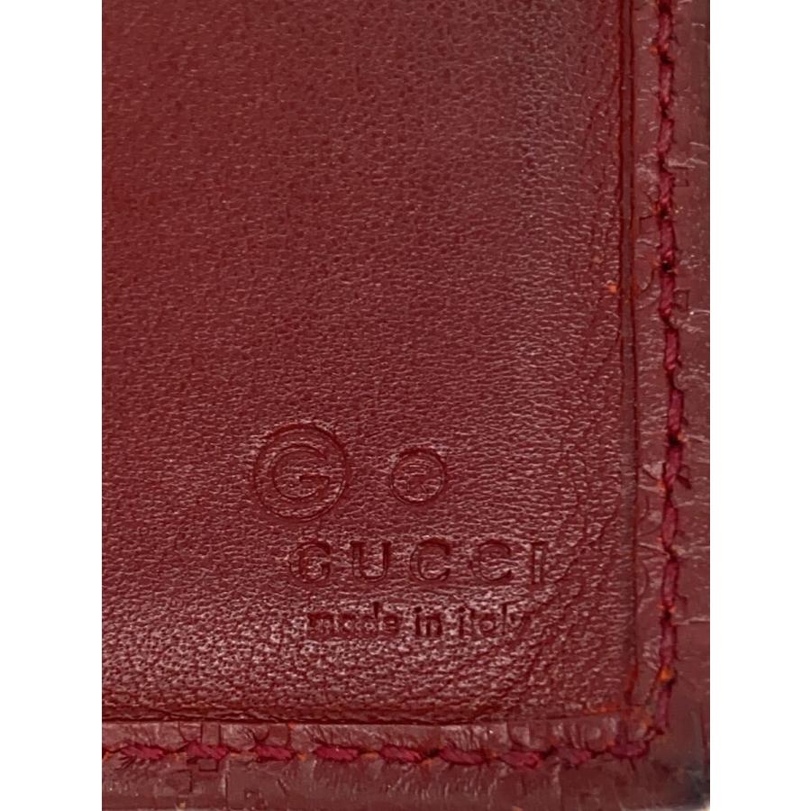 GUCCI◇長財布_マイクログッチシマ/レザー/RED/レディース