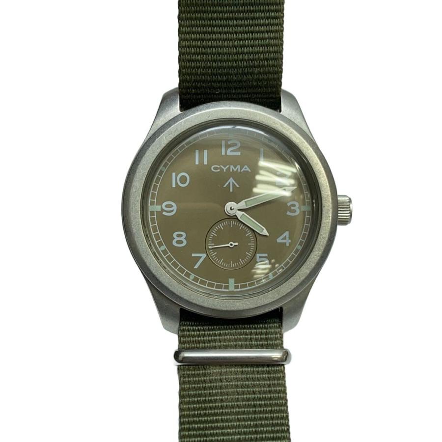 CYMA P14540 復刻 クォーツ ミリタリーウォッチ 稼働品 CYMA◇クォーツ腕時計/アナログ/ナイロン/KHK/P14540// : セカンド