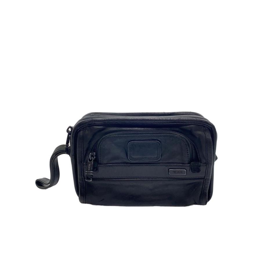 TUMI◇ORGANIZER TRAVEL CLUTCH/レザー/BLK/無地/92104DH : セカンド
