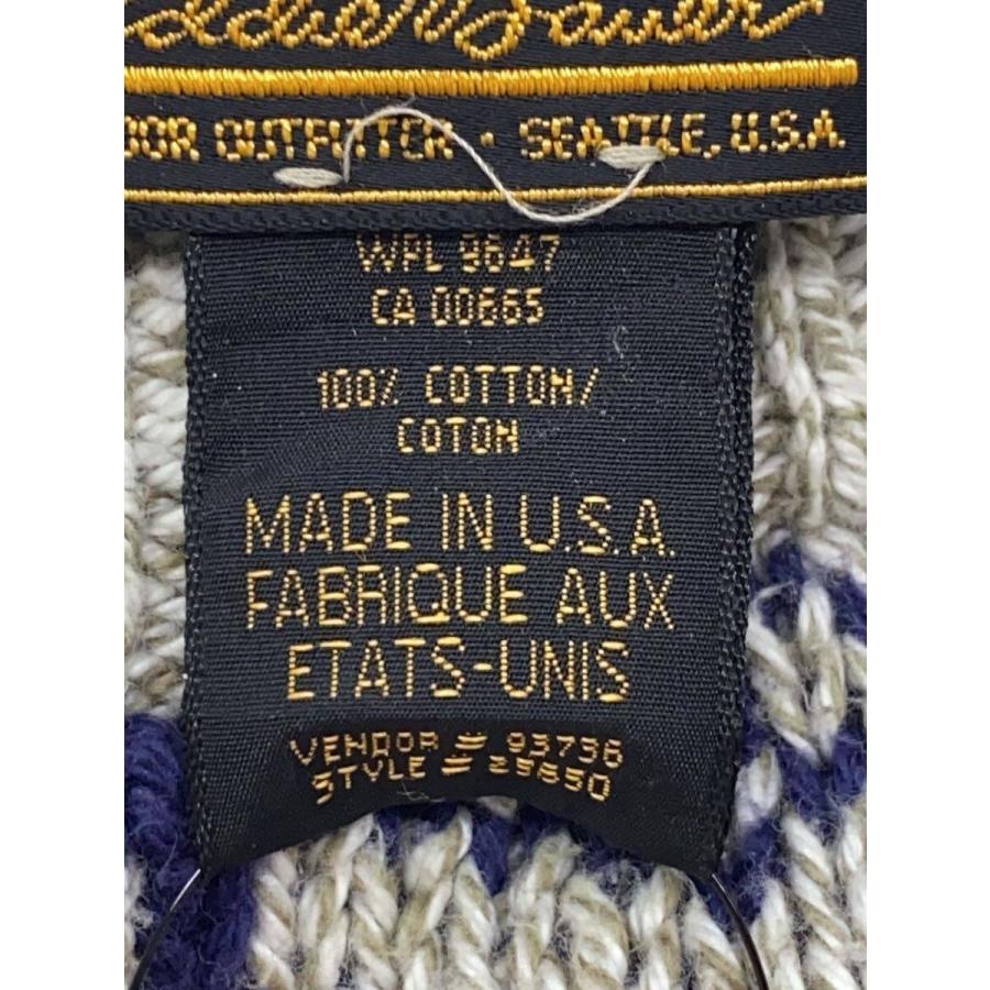 EDDIE BAUER◇黒タグ/USA製/ニット・セーター(厚手)/M/コットン/GRY 