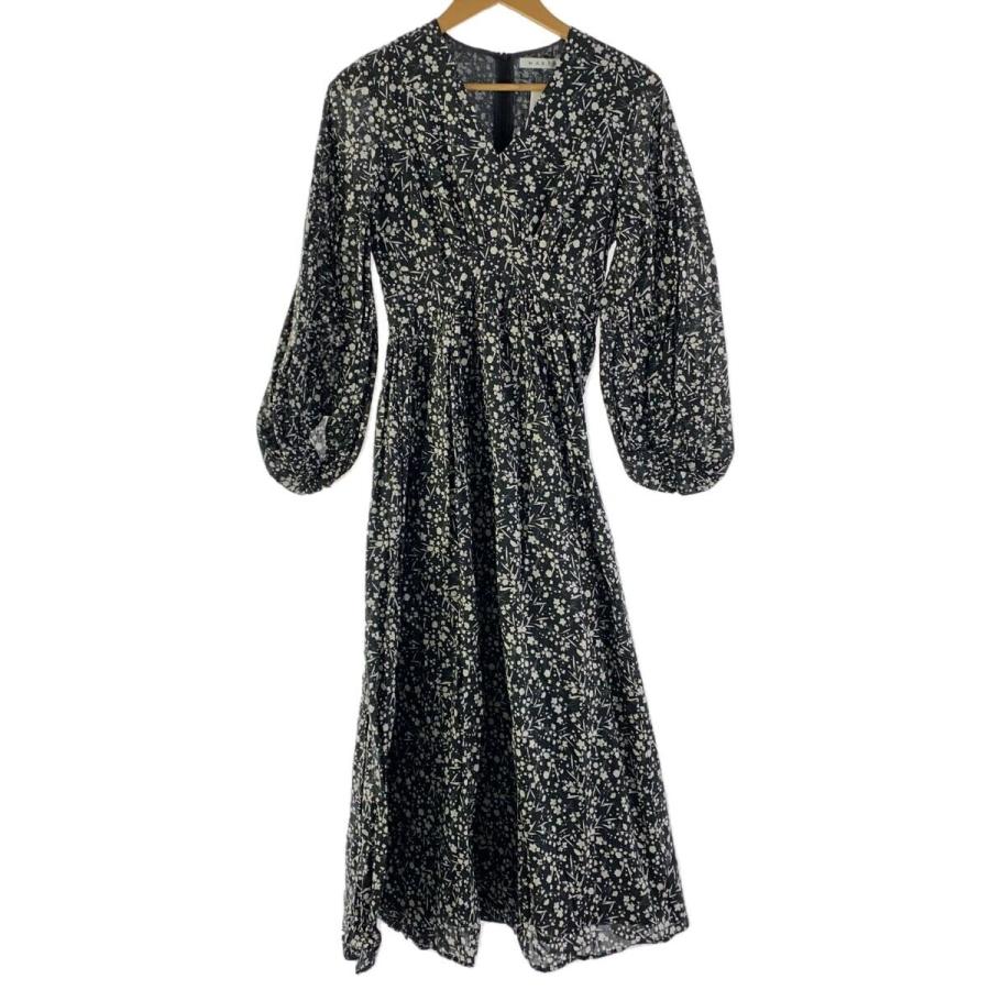 MARIHA 花柄ワンピース MARIHA◇長袖ワンピース/36/コットン/BLK/花柄 : セカンドストリート