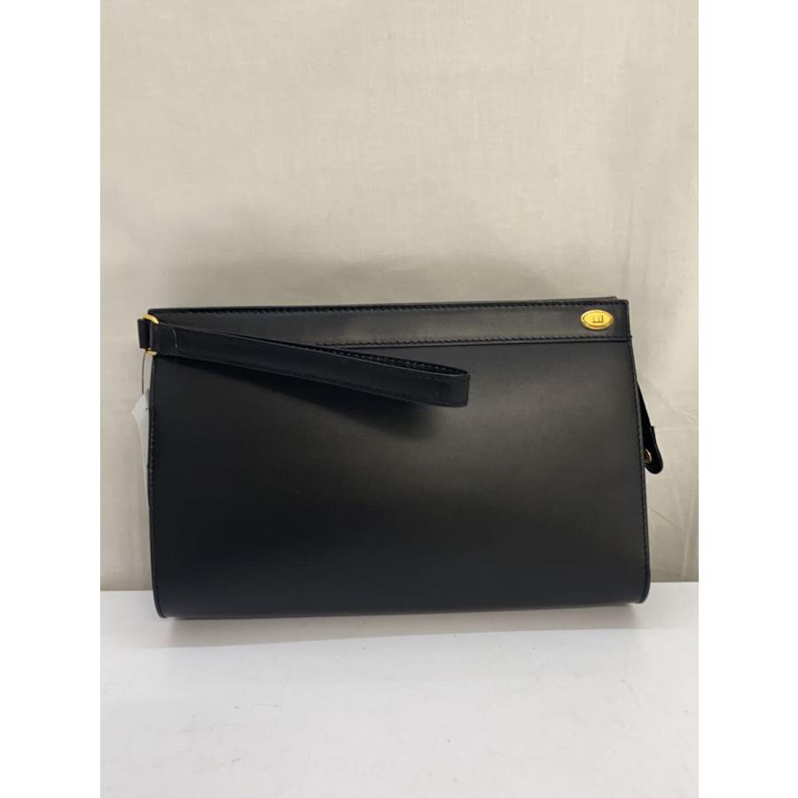 dunhill◇dunhill ダンヒル セカンドバッグ/レザー/BLK/無地/T2178 