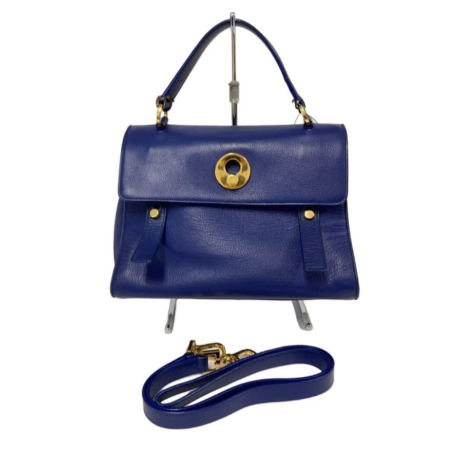 SAINT LAURENT◇SAINT LAURENT サンローラン ハンドバッグ/レザー/BLU 