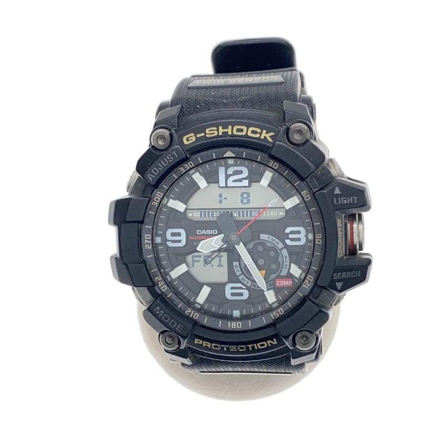 CASIO◇クォーツ腕時計・G-SHOCK/デジアナ/ラバー/BLK/BLK/SS