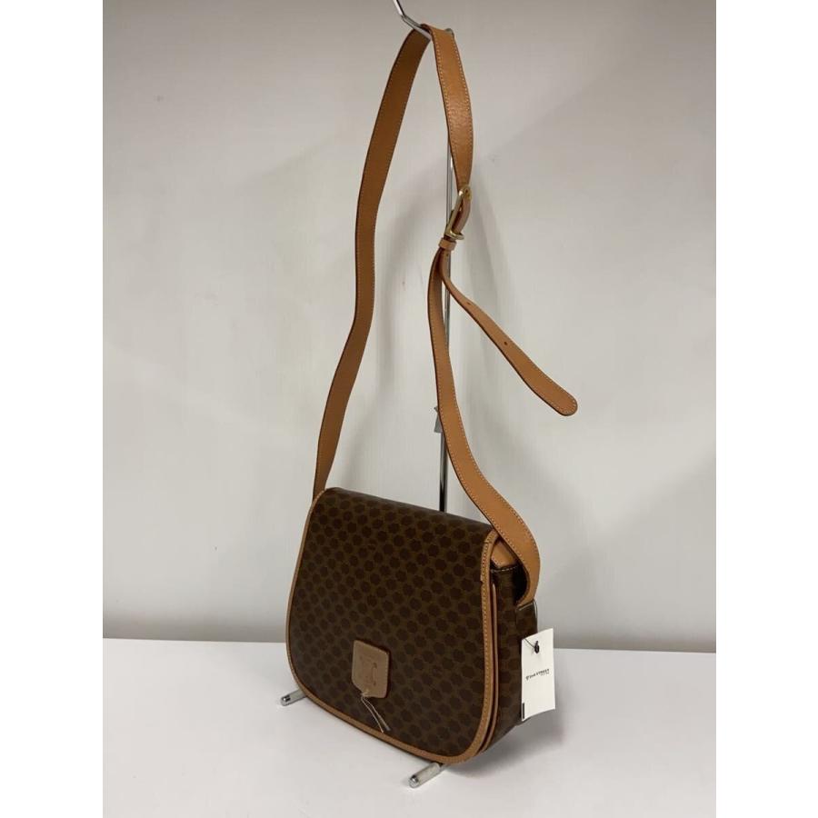 CELINE セリーヌ ショルダーバッグ レザー マカダム ロゴ 総柄 斜めがけ CELINE◇CELINE セリーヌ ショルダーバッグ/レザー/BRW/マカダム柄