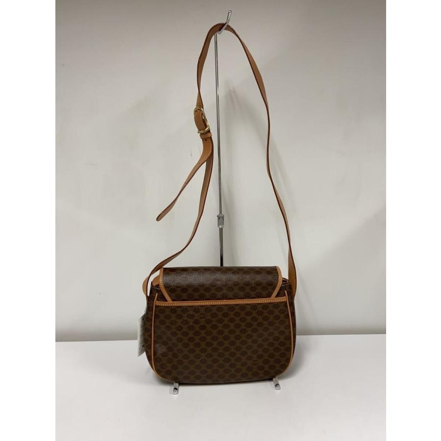 CELINE◇CELINE セリーヌ ショルダーバッグ/レザー/BRW/マカダム柄