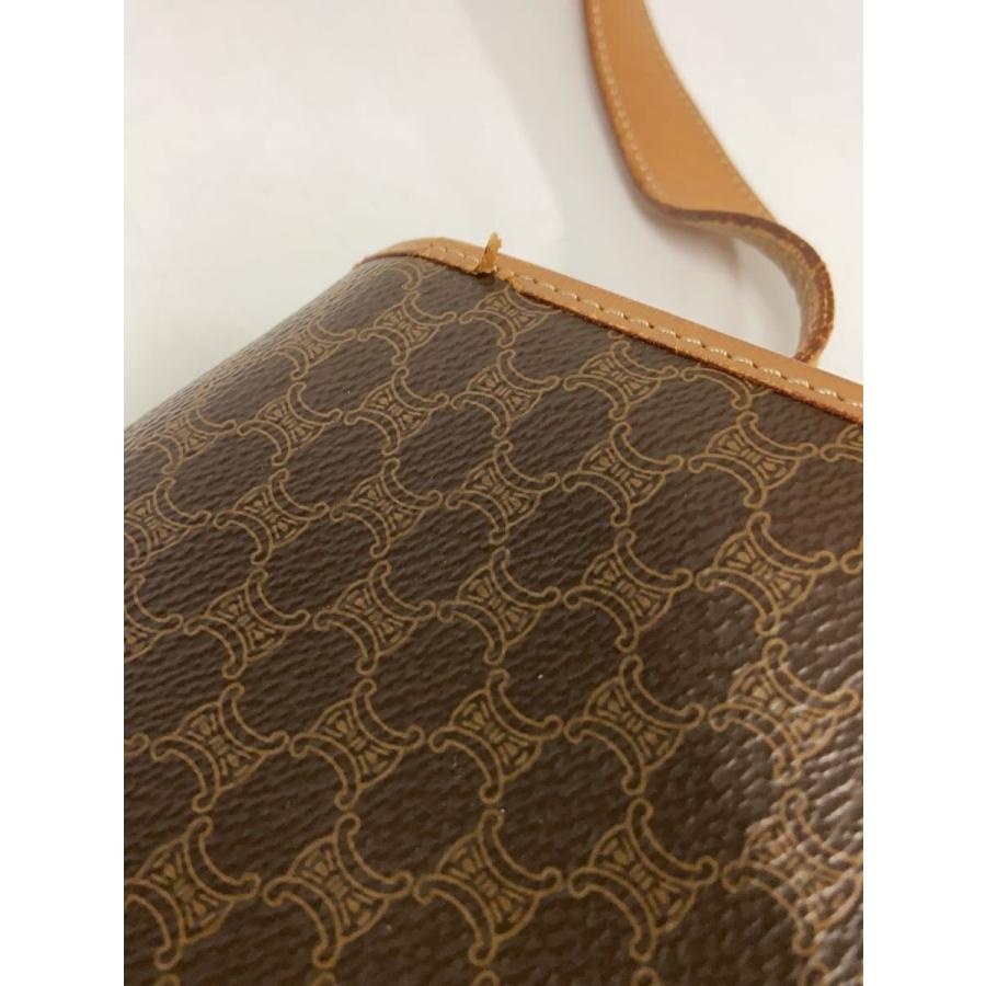 CELINE◇CELINE セリーヌ ショルダーバッグ/レザー/BRW/マカダム柄