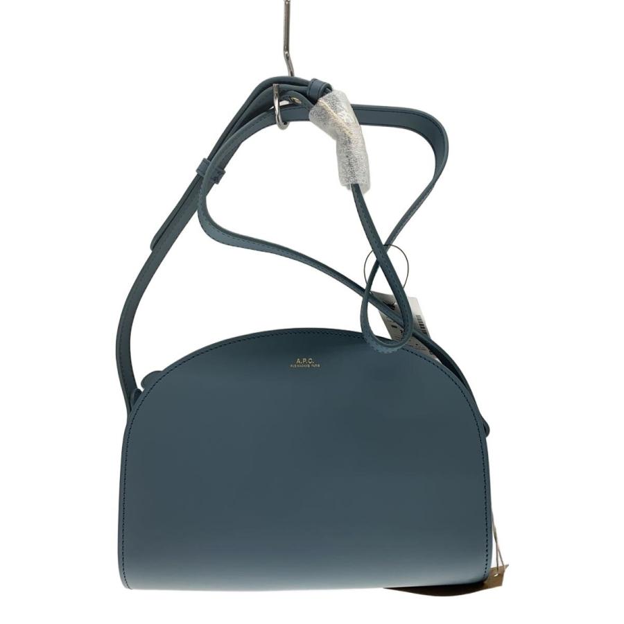 A.P.C.◇ハーフムーン/ショルダーバッグ/レザー/BLU/PXAWVF61084