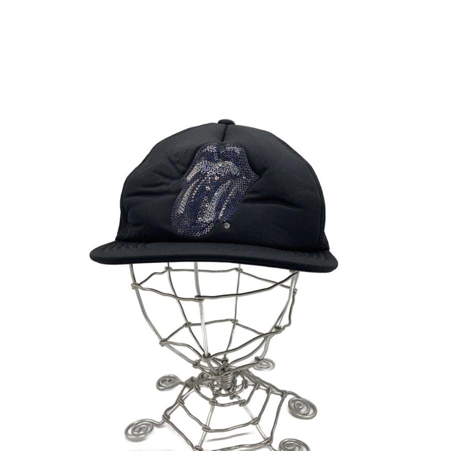 NUMBER (N)INE◇メッシュキャップ/FREE/ナイロン/BLK/ベロキャップ