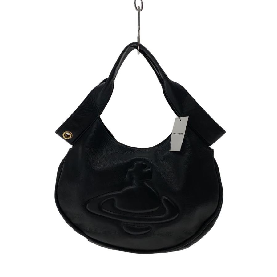 Vivienne Westwood LONDON レザー ハンドバッグ Vivienne Westwood◇ハンドバッグ/レザー/BLK/無地 : セカンド
