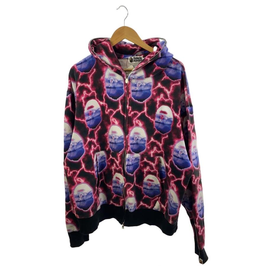 A BATHING APE◇ジップパーカー/XL/コットン/PUP/総柄/001ZPG801004X