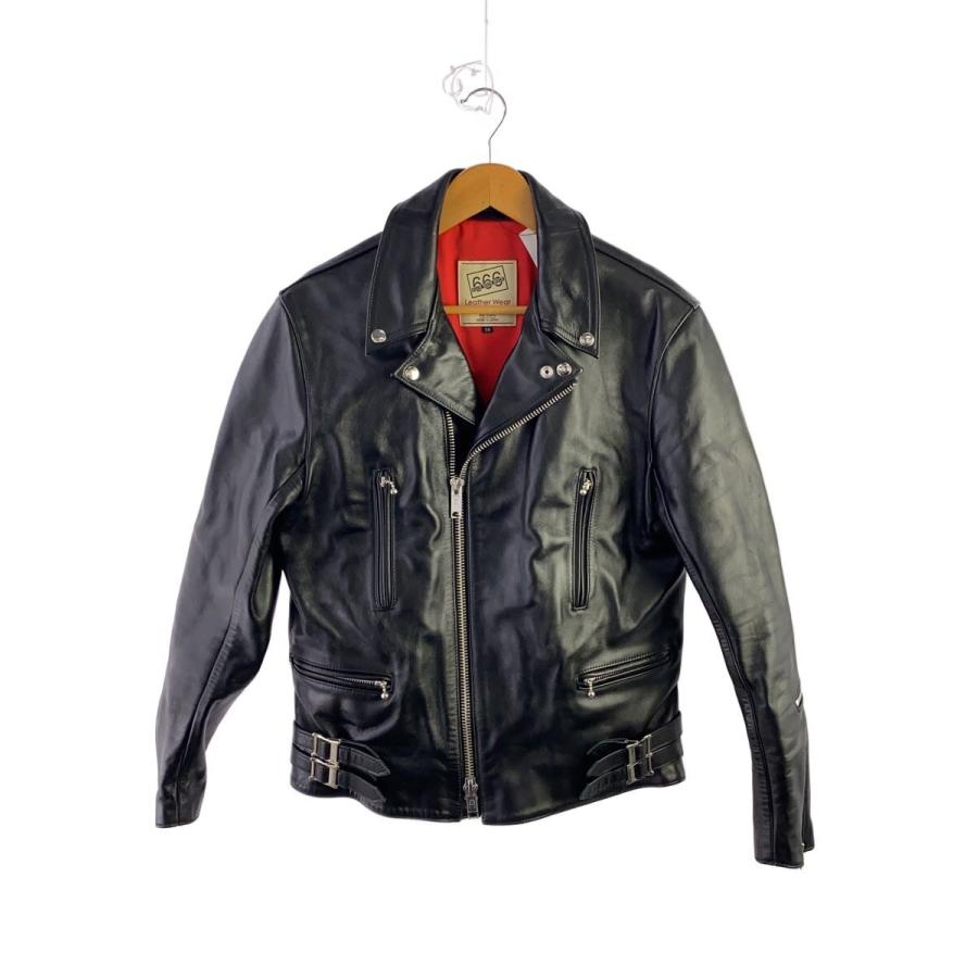 666 Leather Wear◇ダブルライダースジャケット/38/牛革/BLK