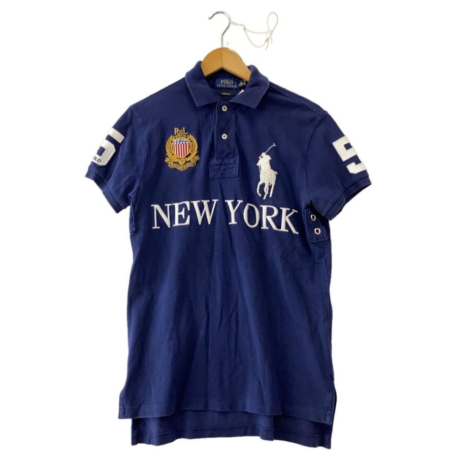 POLO RALPH LAUREN◇NEW YORK/ビックポニー/ポロシャツ/S/コットン/NVY