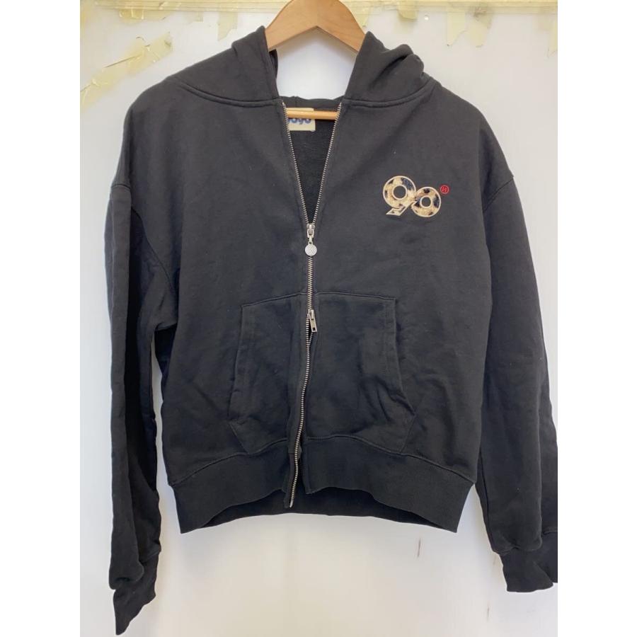9090◇ジップパーカー/M/コットン/BLK/レオパード/NN2190// : セカンド