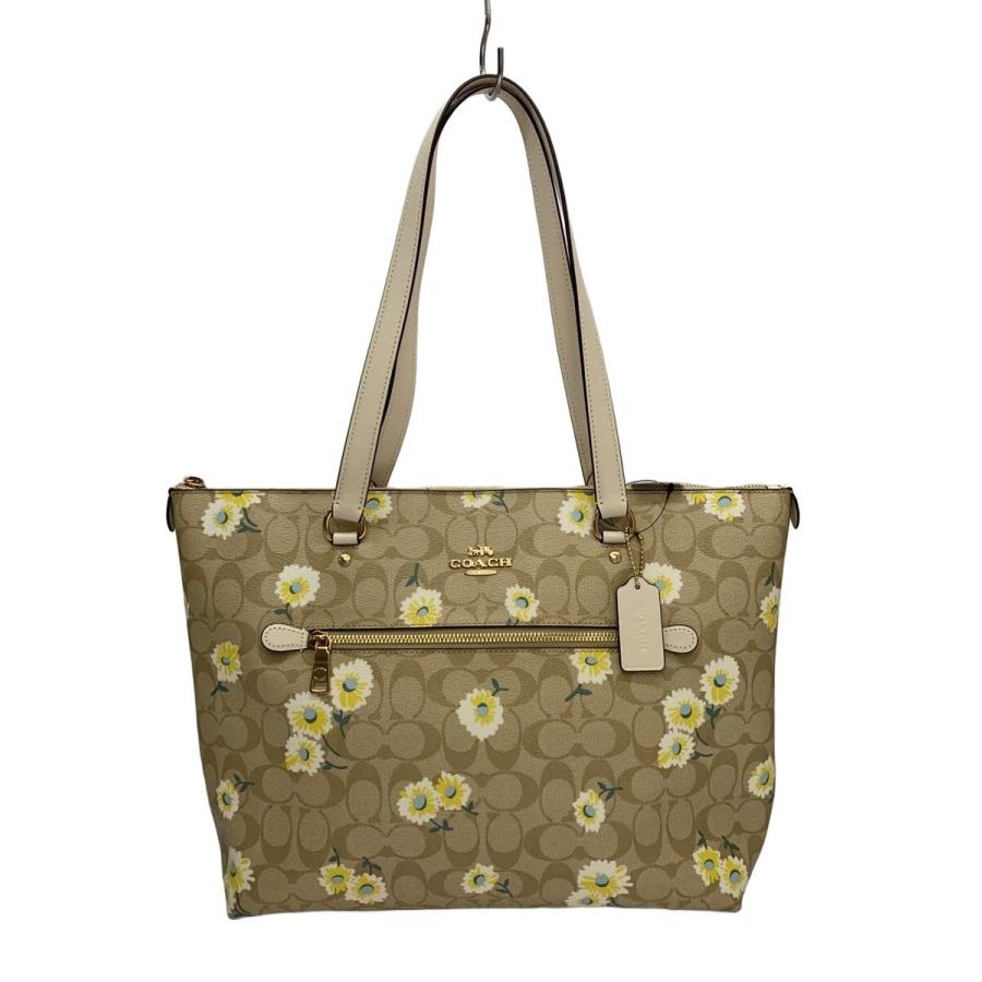 COACH◇トートバッグ/レザー/BEG/花柄/C3252// : セカンドストリート